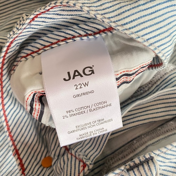 Jag Counter Girlfriend Jeans in Railroad Pinstripe Bleach-Wash Size 22W NWT - Picture 15 of 16